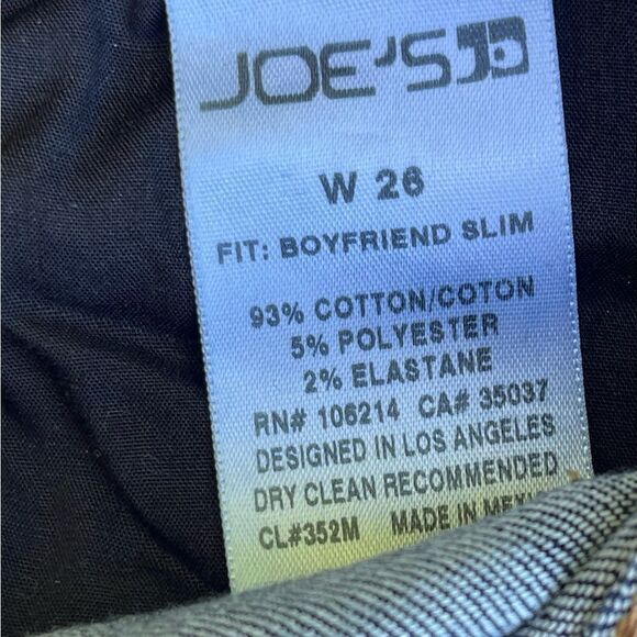 Joes Womens Jeans 26 Blue Boyfriend Slim Distressed Denim Made in USA EUC - Picture 7 of 8